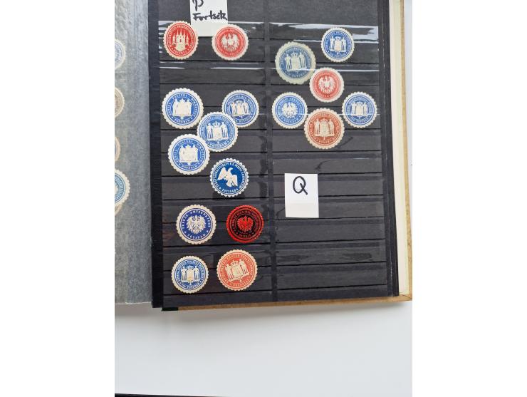 VIGNETTEN: 1896/1960 (ca.), hochinteressanter Bestand mit einigen Tausend Vignetten, Verschluss- und Siegelmarken, später Spe