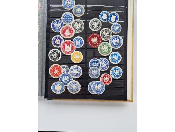 VIGNETTEN: 1896/1960 (ca.), hochinteressanter Bestand mit einigen Tausend Vignetten, Verschluss- und Siegelmarken, später Spe