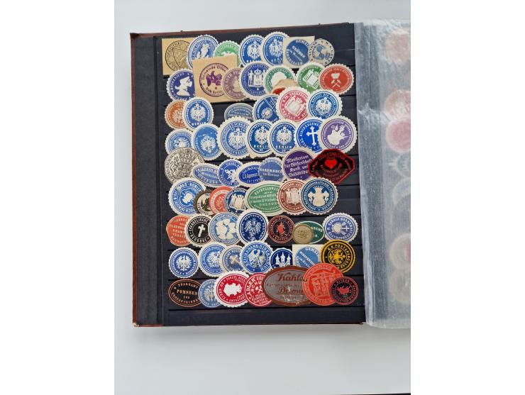 VIGNETTEN: 1896/1960 (ca.), hochinteressanter Bestand mit einigen Tausend Vignetten, Verschluss- und Siegelmarken, später Spe