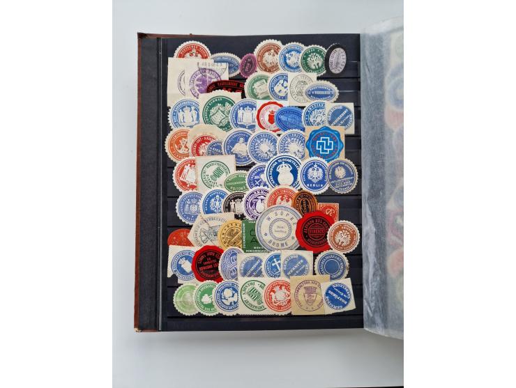 VIGNETTEN: 1896/1960 (ca.), hochinteressanter Bestand mit einigen Tausend Vignetten, Verschluss- und Siegelmarken, später Spe