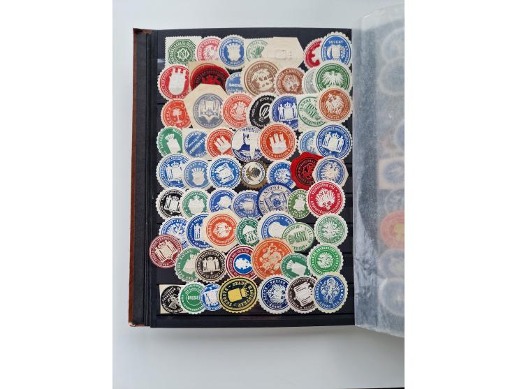 VIGNETTEN: 1896/1960 (ca.), hochinteressanter Bestand mit einigen Tausend Vignetten, Verschluss- und Siegelmarken, später Spe