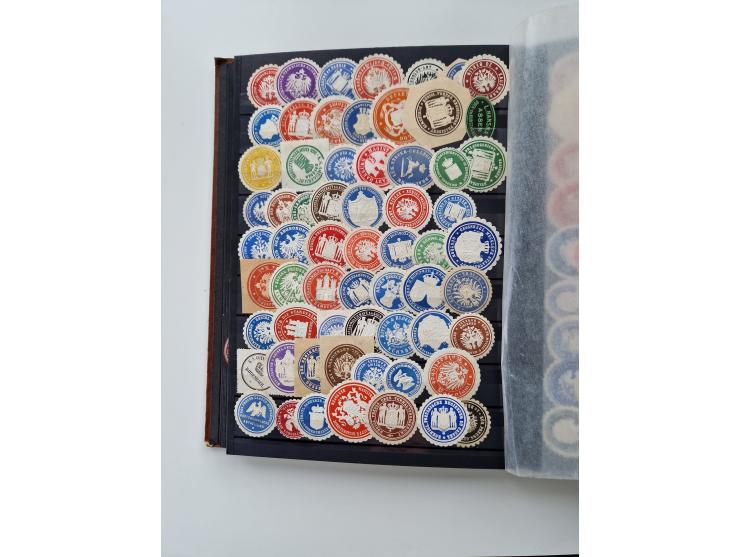 VIGNETTEN: 1896/1960 (ca.), hochinteressanter Bestand mit einigen Tausend Vignetten, Verschluss- und Siegelmarken, später Spe