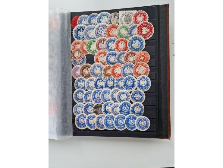 VIGNETTEN: 1896/1960 (ca.), hochinteressanter Bestand mit einigen Tausend Vignetten, Verschluss- und Siegelmarken, später Spe