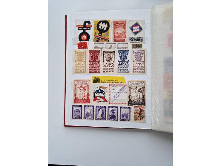 VIGNETTEN: 1896/1960 (ca.), hochinteressanter Bestand mit einigen Tausend Vignetten, Verschluss- und Siegelmarken, später Spe