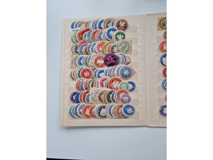 VIGNETTEN: 1896/1960 (ca.), hochinteressanter Bestand mit einigen Tausend Vignetten, Verschluss- und Siegelmarken, später Spe