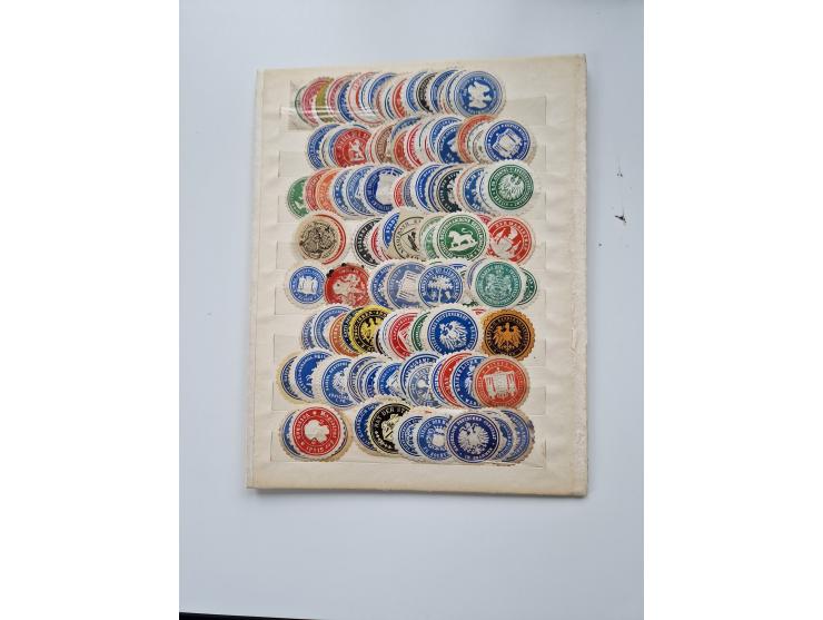 VIGNETTEN: 1896/1960 (ca.), hochinteressanter Bestand mit einigen Tausend Vignetten, Verschluss- und Siegelmarken, später Spe