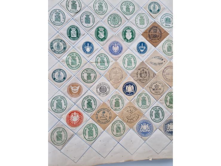 VIGNETTEN: 1896/1960 (ca.), hochinteressanter Bestand mit einigen Tausend Vignetten, Verschluss- und Siegelmarken, später Spe