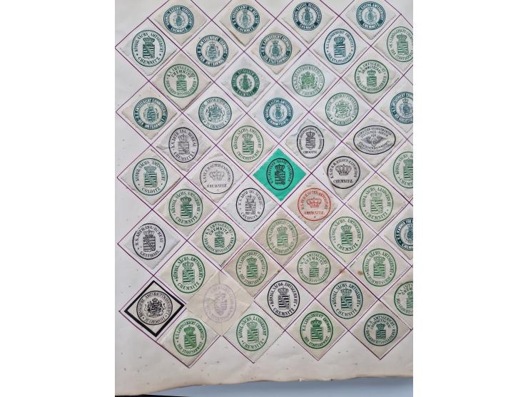 VIGNETTEN: 1896/1960 (ca.), hochinteressanter Bestand mit einigen Tausend Vignetten, Verschluss- und Siegelmarken, später Spe