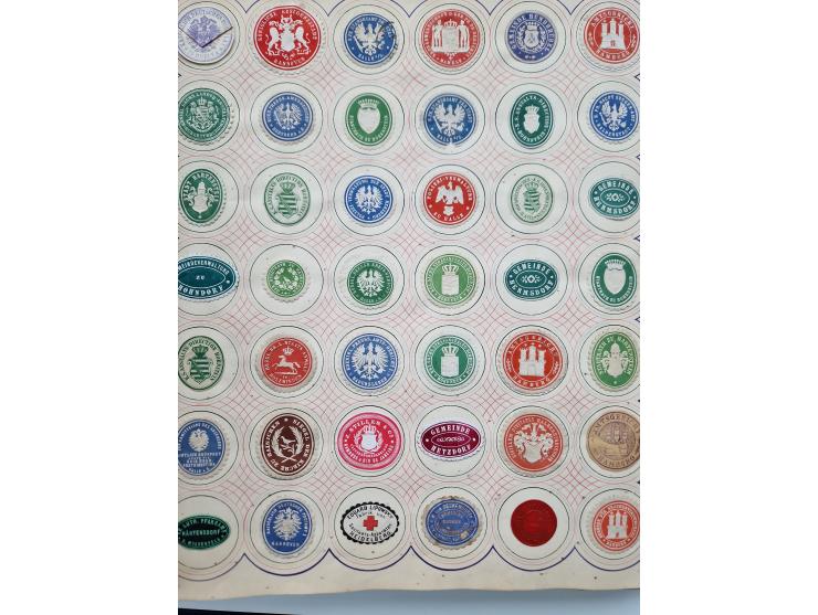 VIGNETTEN: 1896/1960 (ca.), hochinteressanter Bestand mit einigen Tausend Vignetten, Verschluss- und Siegelmarken, später Spe