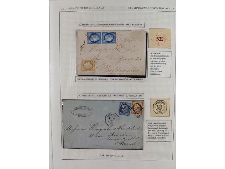 1871/94 (ca.), 25 Centimes Cérès collection of circa 110 covers and a few pieces and used, with a fine selection of postmarks