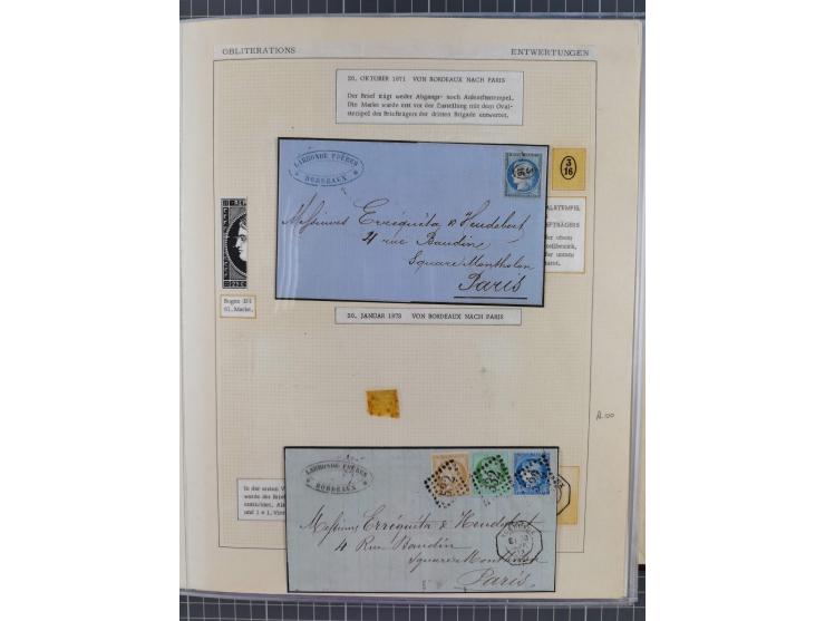 1871/94 (ca.), 25 Centimes Cérès collection of circa 110 covers and a few pieces and used, with a fine selection of postmarks