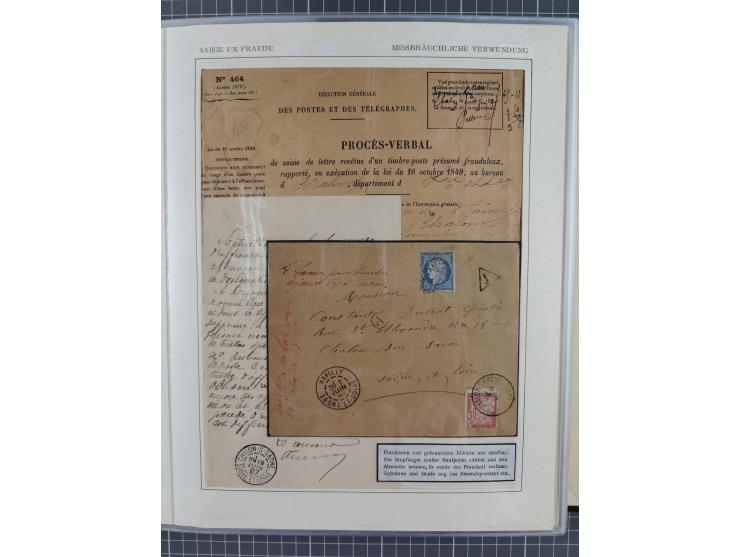 1871/94 (ca.), 25 Centimes Cérès collection of circa 110 covers and a few pieces and used, with a fine selection of postmarks