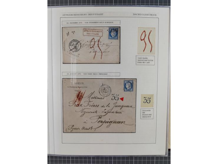 1871/94 (ca.), 25 Centimes Cérès collection of circa 110 covers and a few pieces and used, with a fine selection of postmarks
