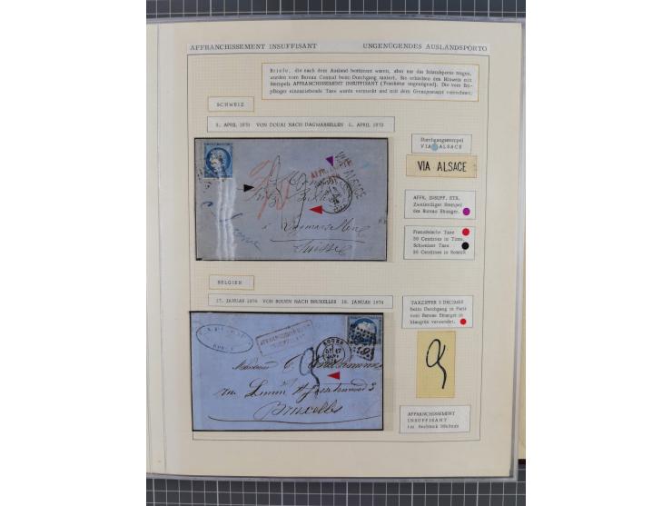 1871/94 (ca.), 25 Centimes Cérès collection of circa 110 covers and a few pieces and used, with a fine selection of postmarks