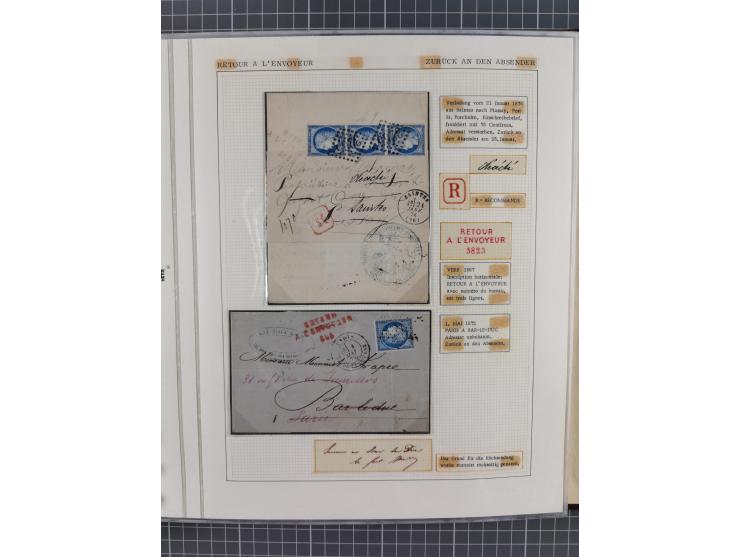 1871/94 (ca.), 25 Centimes Cérès collection of circa 110 covers and a few pieces and used, with a fine selection of postmarks