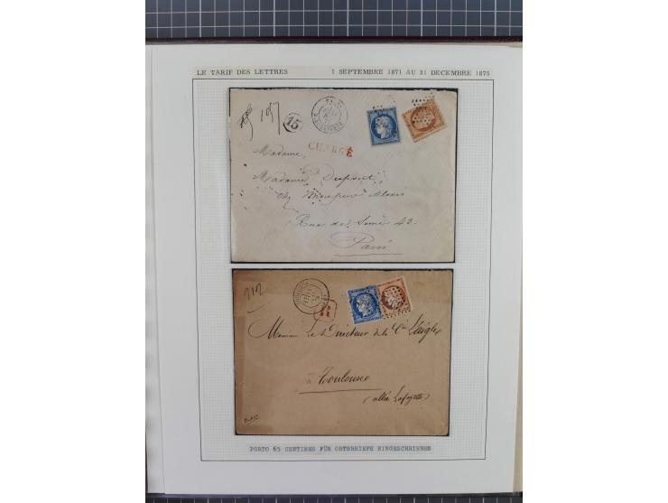 1871/94 (ca.), 25 Centimes Cérès collection of circa 110 covers and a few pieces and used, with a fine selection of postmarks