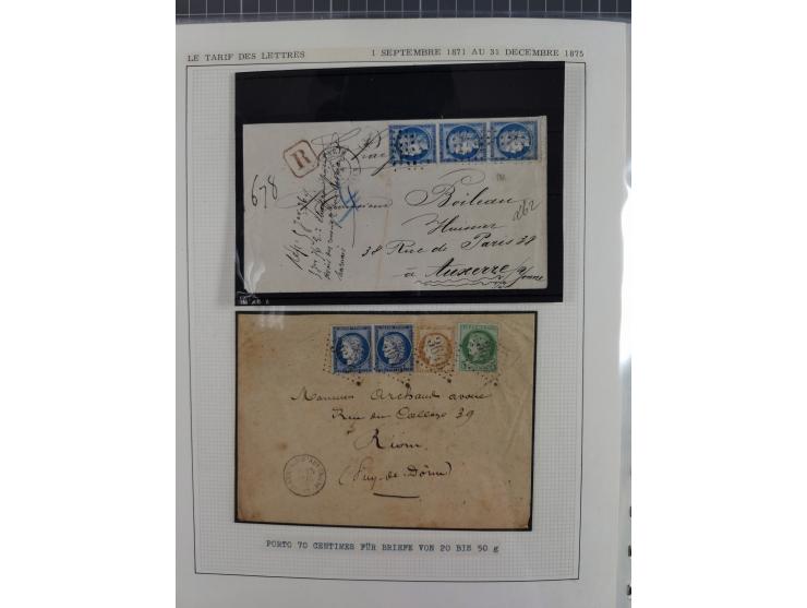 1871/94 (ca.), 25 Centimes Cérès collection of circa 110 covers and a few pieces and used, with a fine selection of postmarks