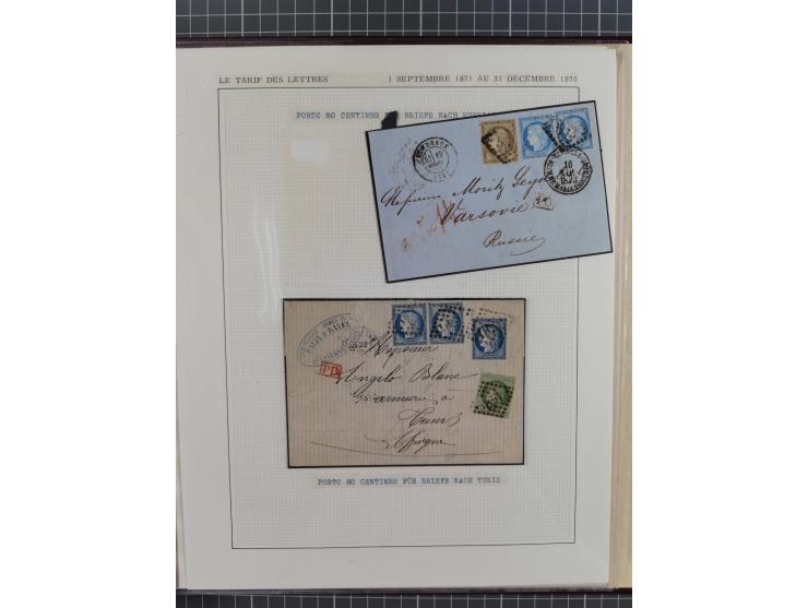1871/94 (ca.), 25 Centimes Cérès collection of circa 110 covers and a few pieces and used, with a fine selection of postmarks