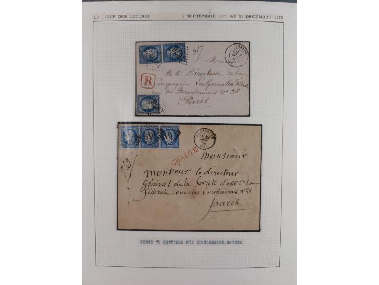 1871/94 (ca.), 25 Centimes Cérès collection of circa 110 covers and a few pieces and used, with a fine selection of postmarks