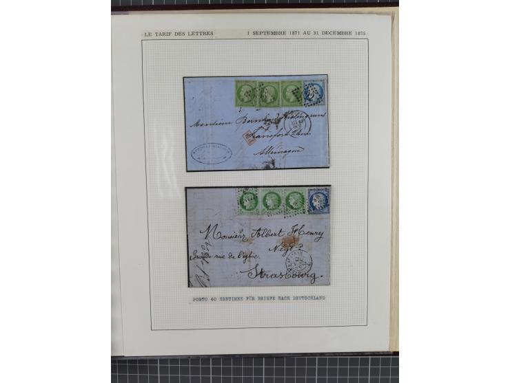 1871/94 (ca.), 25 Centimes Cérès collection of circa 110 covers and a few pieces and used, with a fine selection of postmarks