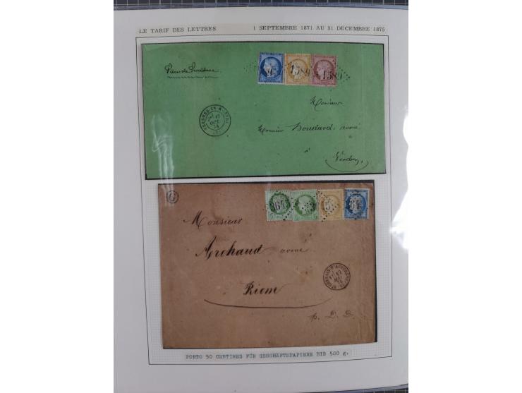 1871/94 (ca.), 25 Centimes Cérès collection of circa 110 covers and a few pieces and used, with a fine selection of postmarks