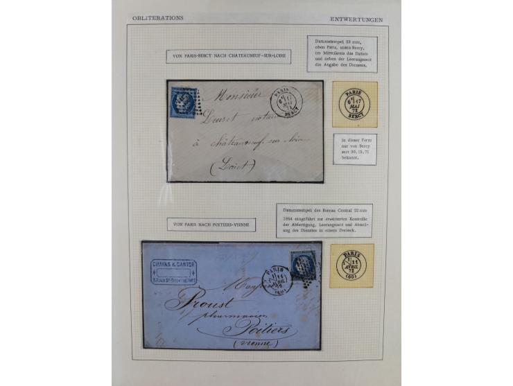 1871/94 (ca.), 25 Centimes Cérès collection of circa 110 covers and a few pieces and used, with a fine selection of postmarks