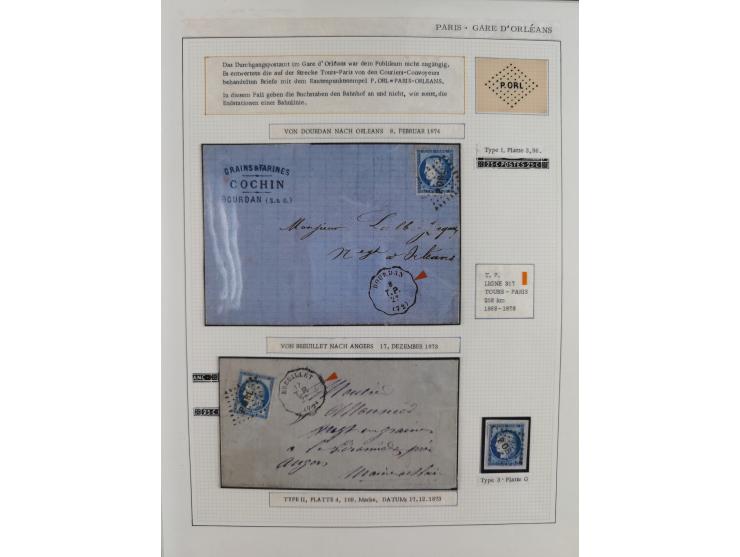 1871/94 (ca.), 25 Centimes Cérès collection of circa 110 covers and a few pieces and used, with a fine selection of postmarks