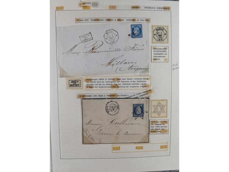 1871/94 (ca.), 25 Centimes Cérès collection of circa 110 covers and a few pieces and used, with a fine selection of postmarks