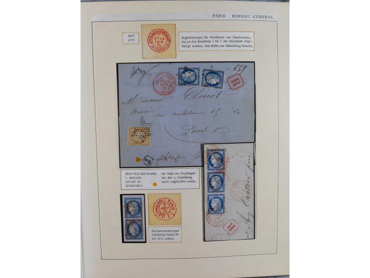 1871/94 (ca.), 25 Centimes Cérès collection of circa 110 covers and a few pieces and used, with a fine selection of postmarks