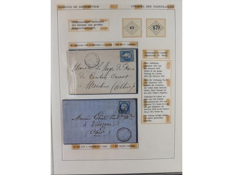 1871/94 (ca.), 25 Centimes Cérès collection of circa 110 covers and a few pieces and used, with a fine selection of postmarks