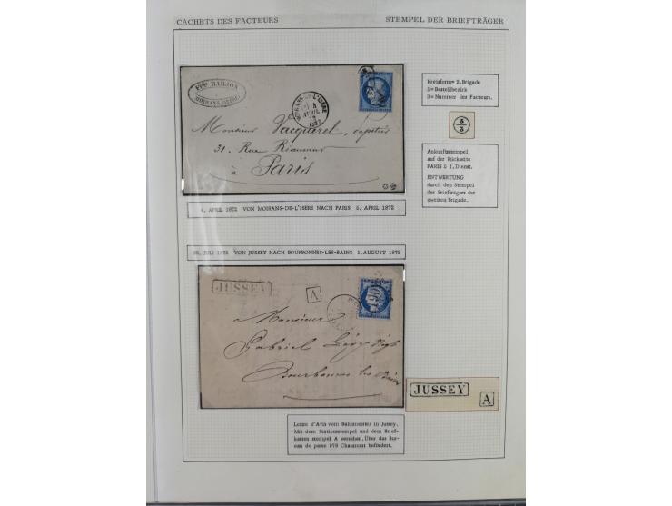1871/94 (ca.), 25 Centimes Cérès collection of circa 110 covers and a few pieces and used, with a fine selection of postmarks