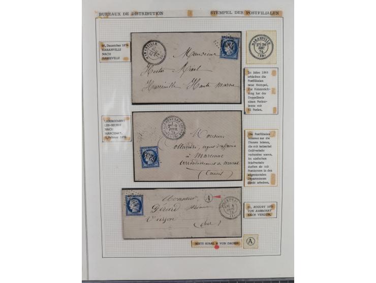 1871/94 (ca.), 25 Centimes Cérès collection of circa 110 covers and a few pieces and used, with a fine selection of postmarks