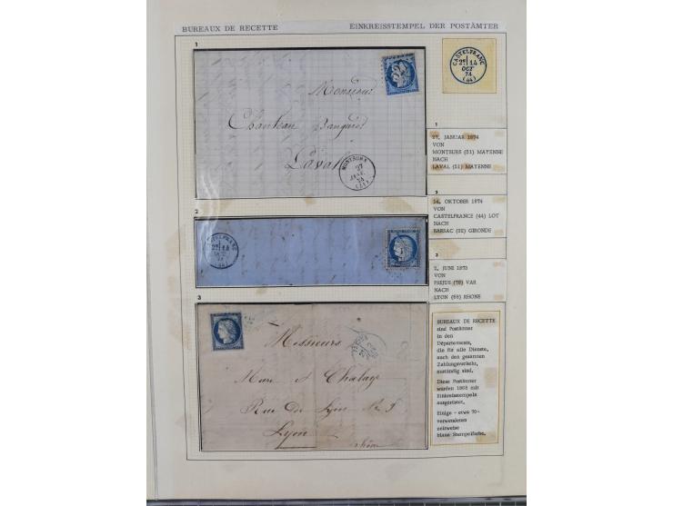 1871/94 (ca.), 25 Centimes Cérès collection of circa 110 covers and a few pieces and used, with a fine selection of postmarks