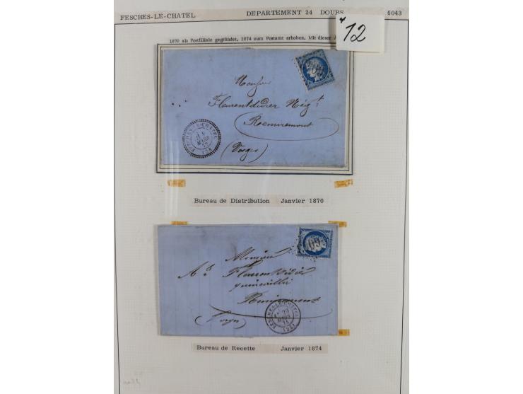 1871/94 (ca.), 25 Centimes Cérès collection of circa 110 covers and a few pieces and used, with a fine selection of postmarks