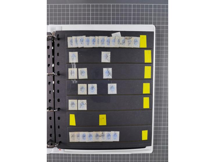 1868/99, mint never hinged/unused and used collection with covers, highly specialized with the overprint settings, plenty of 