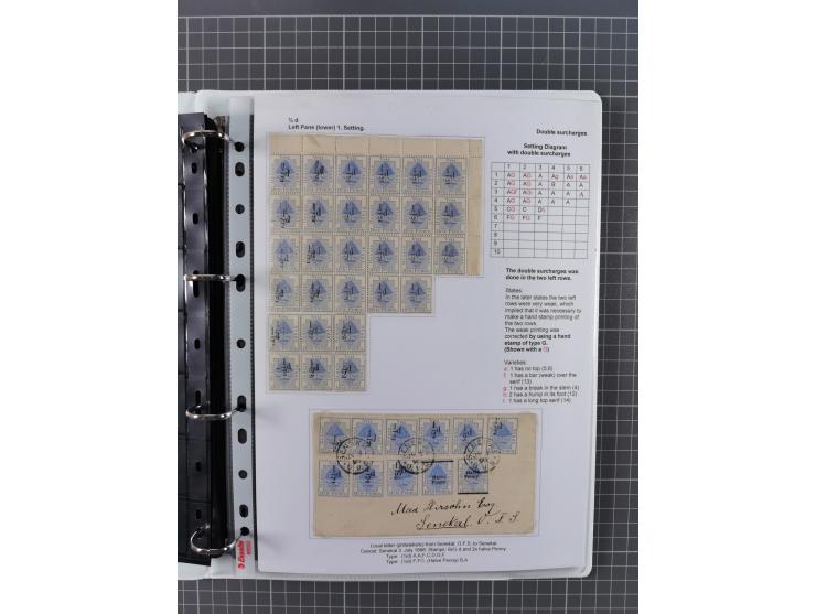 1868/99, mint never hinged/unused and used collection with covers, highly specialized with the overprint settings, plenty of 