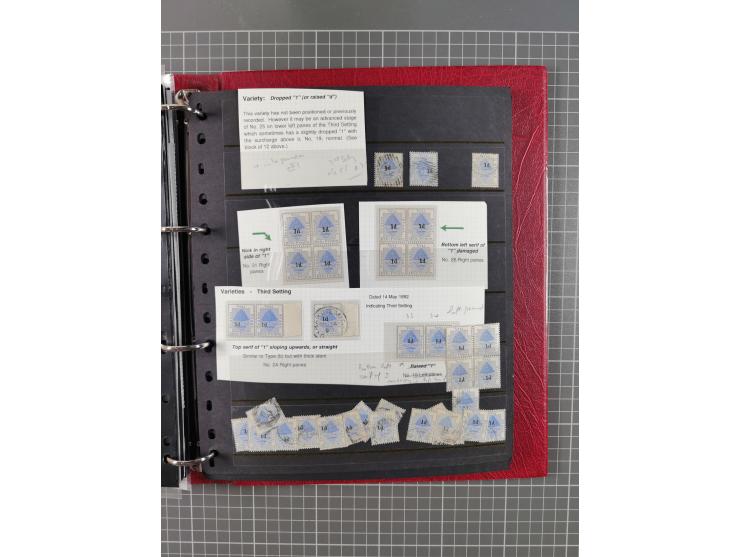 1868/99, mint never hinged/unused and used collection with covers, highly specialized with the overprint settings, plenty of 