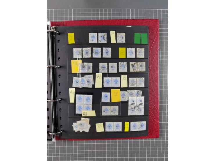 1868/99, mint never hinged/unused and used collection with covers, highly specialized with the overprint settings, plenty of 