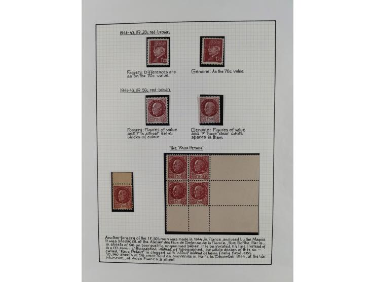 1944, sehr interessante ungebrauchte/postfrische und gestempelte Sammlung, dabei Gedenkblätter Mi.-Nr. 2 PG, 3 PG, 9PG(2), gu