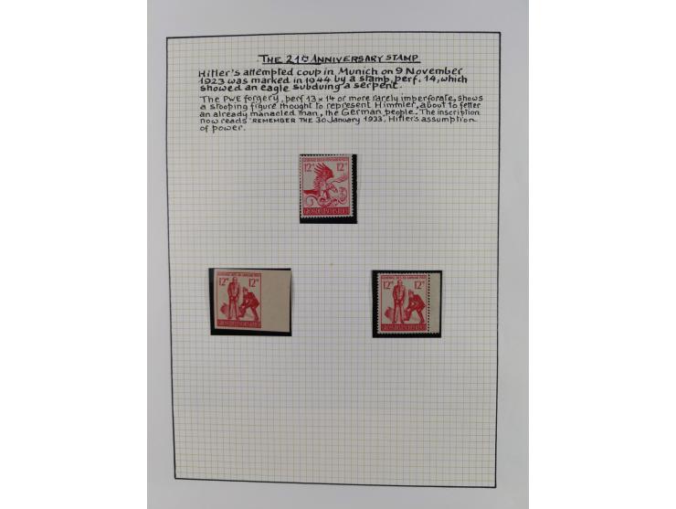 1944, sehr interessante ungebrauchte/postfrische und gestempelte Sammlung, dabei Gedenkblätter Mi.-Nr. 2 PG, 3 PG, 9PG(2), gu