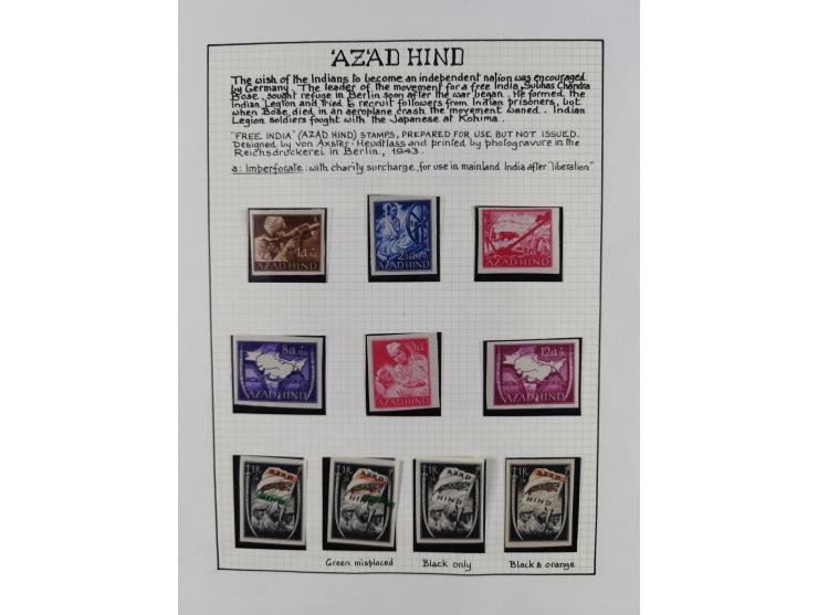 1944, sehr interessante ungebrauchte/postfrische und gestempelte Sammlung, dabei Gedenkblätter Mi.-Nr. 2 PG, 3 PG, 9PG(2), gu