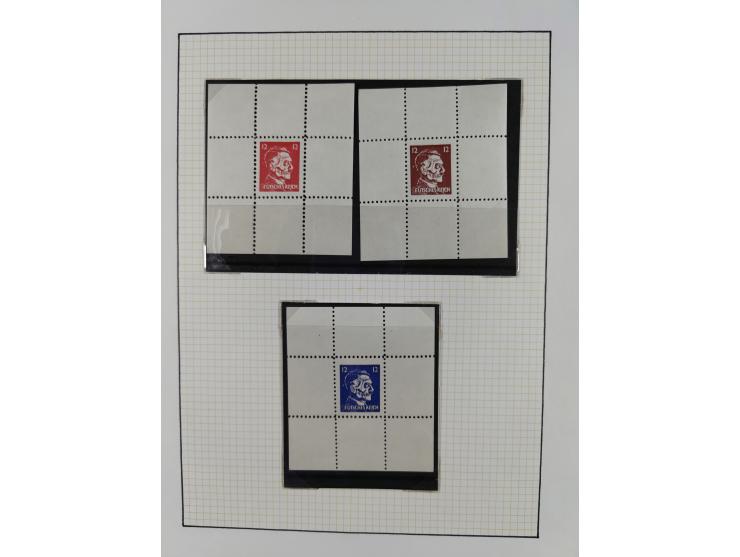 1944, sehr interessante ungebrauchte/postfrische und gestempelte Sammlung, dabei Gedenkblätter Mi.-Nr. 2 PG, 3 PG, 9PG(2), gu