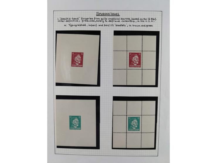 1944, sehr interessante ungebrauchte/postfrische und gestempelte Sammlung, dabei Gedenkblätter Mi.-Nr. 2 PG, 3 PG, 9PG(2), gu