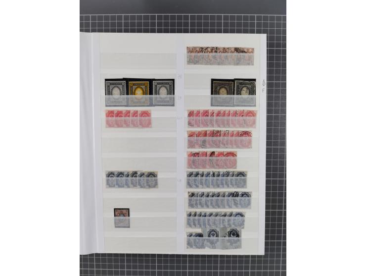 1858/1917, extensive mint never hinged/unused and used dealer´s stock, with an abundance of duplicates and multiples, many be