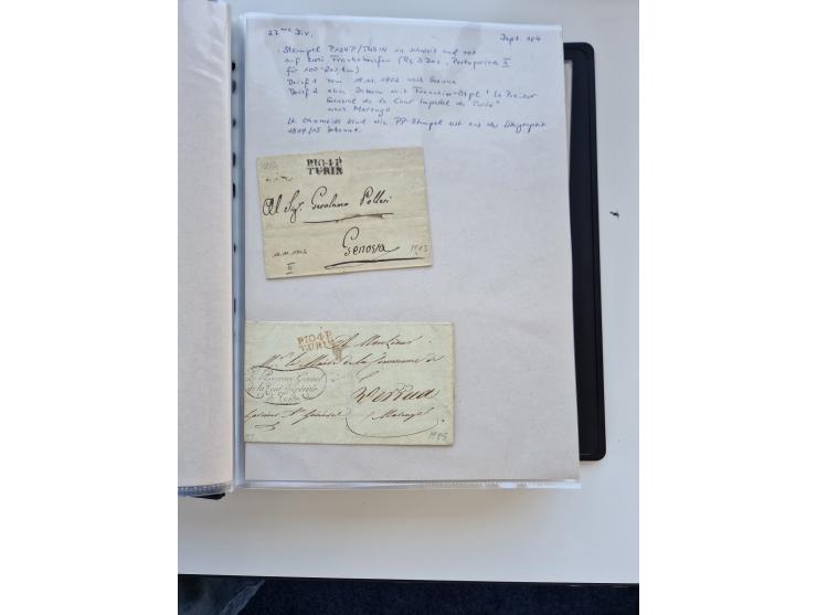 1724/1814 (ca.), large collection with circa 250 covers, some better items with 1813 "PRINTÉ DE LUQUES PAR PISE", 1811 "P.105