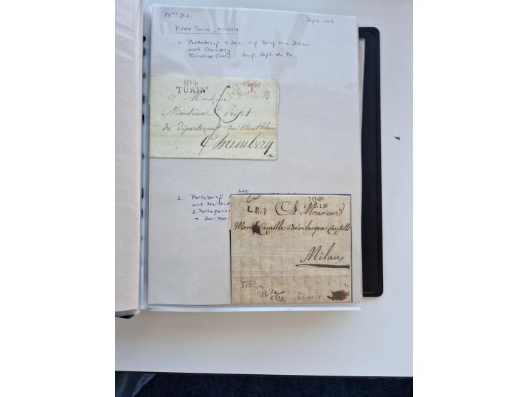 1724/1814 (ca.), large collection with circa 250 covers, some better items with 1813 "PRINTÉ DE LUQUES PAR PISE", 1811 "P.105