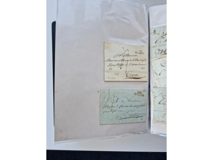 1724/1814 (ca.), large collection with circa 250 covers, some better items with 1813 "PRINTÉ DE LUQUES PAR PISE", 1811 "P.105