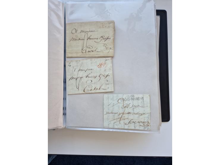 1724/1814 (ca.), large collection with circa 250 covers, some better items with 1813 "PRINTÉ DE LUQUES PAR PISE", 1811 "P.105