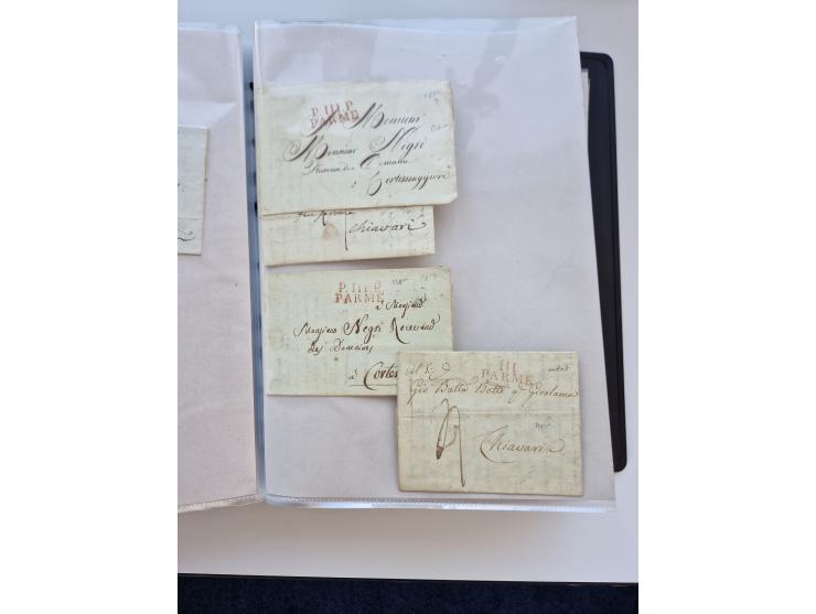 1724/1814 (ca.), large collection with circa 250 covers, some better items with 1813 "PRINTÉ DE LUQUES PAR PISE", 1811 "P.105