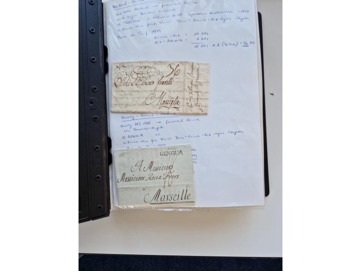 1724/1814 (ca.), large collection with circa 250 covers, some better items with 1813 "PRINTÉ DE LUQUES PAR PISE", 1811 "P.105